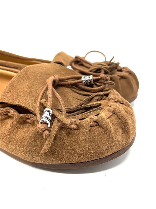 Mocassino donna con frange IL LACCIO | 4500CAMOSCIOCUOIO